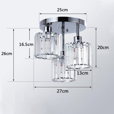 Deckenlampe fürs Wohnzimmer | 3-flammig E27 Glas | Lyvra