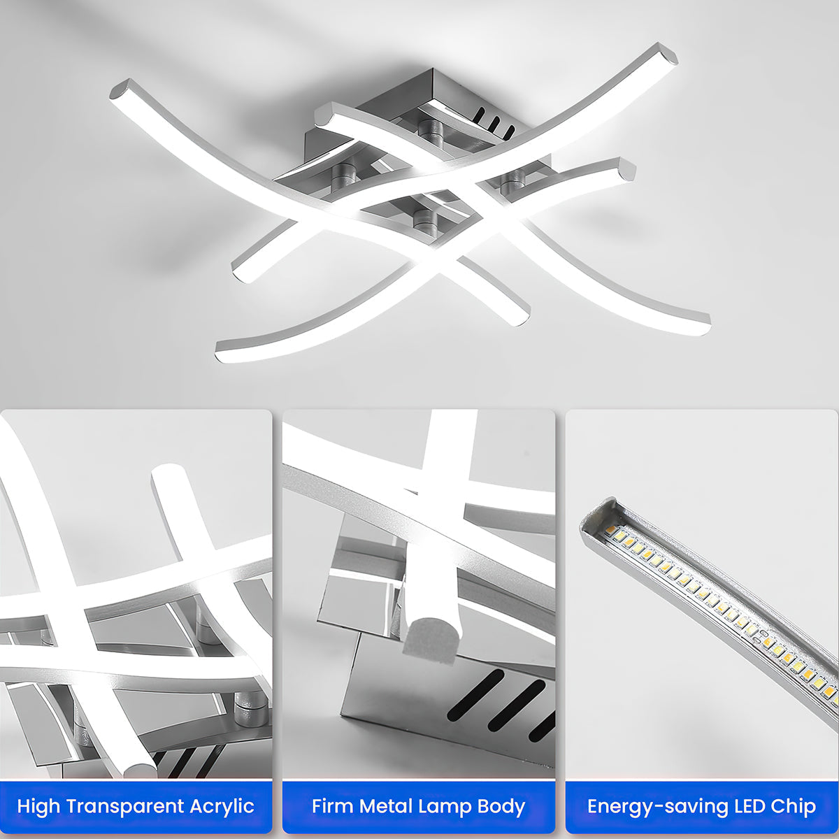 LED Deckenleuchte fürs Wohnzimmer | Aluminium | Verix