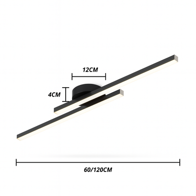 LED Deckenlampe Wohnzimmer flach Aluminium – Zeyra