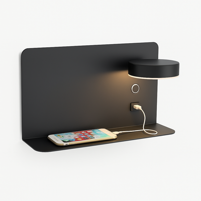 LED-Wandleuchte fürs Schlafzimmer mit USB-Ladeanschluss | Lolux