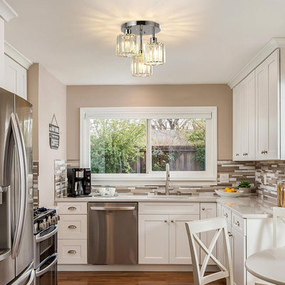 Deckenlampe fürs Wohnzimmer | 3-flammig E27 Glas | Lyvra