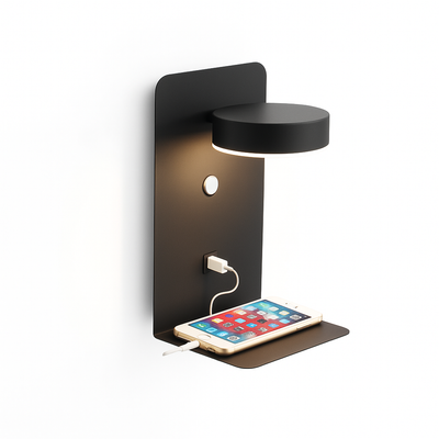 LED-Wandleuchte fürs Schlafzimmer mit USB-Ladeanschluss | Lolux