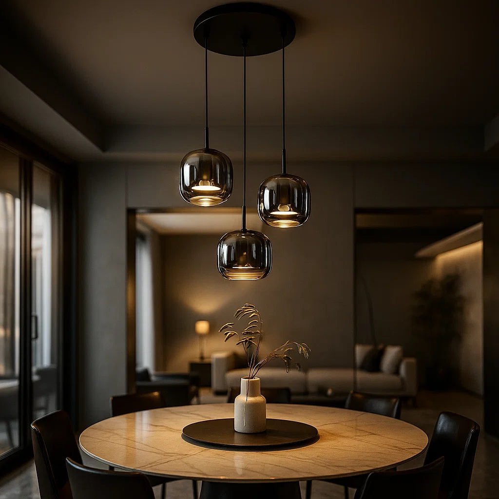 Pendelleuchte Esszimmer Rauchglas LED | Xalux