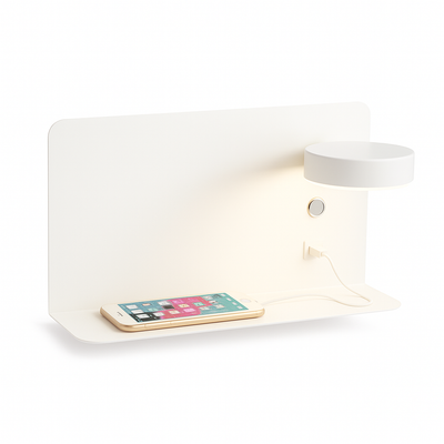 LED-Wandleuchte fürs Schlafzimmer mit USB-Ladeanschluss | Lolux