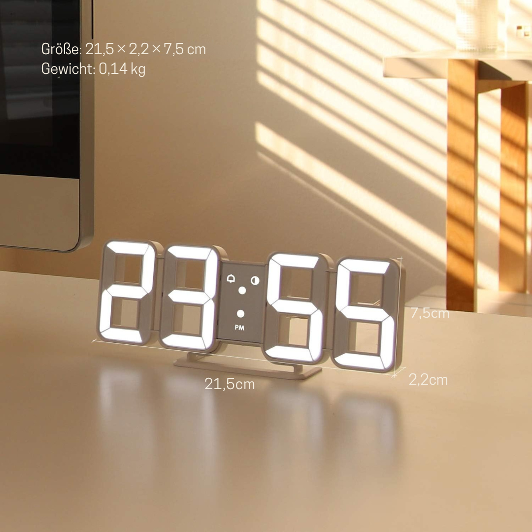 Digitale 3D LED Wanduhr mit USB | Vevos