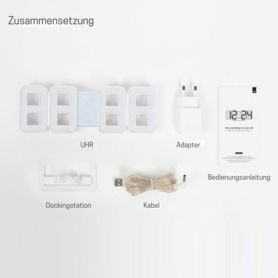 Digitale 3D LED Wanduhr mit USB | Vevos