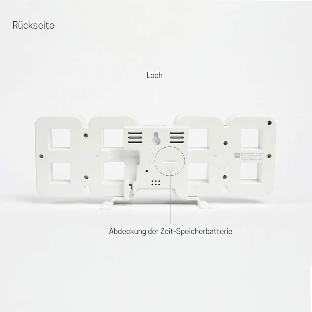 Digitale 3D LED Wanduhr mit USB | Vevos