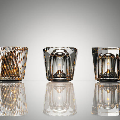 Nachttischlampe Schlafzimmer LED Kristallglas Akku | Nevik