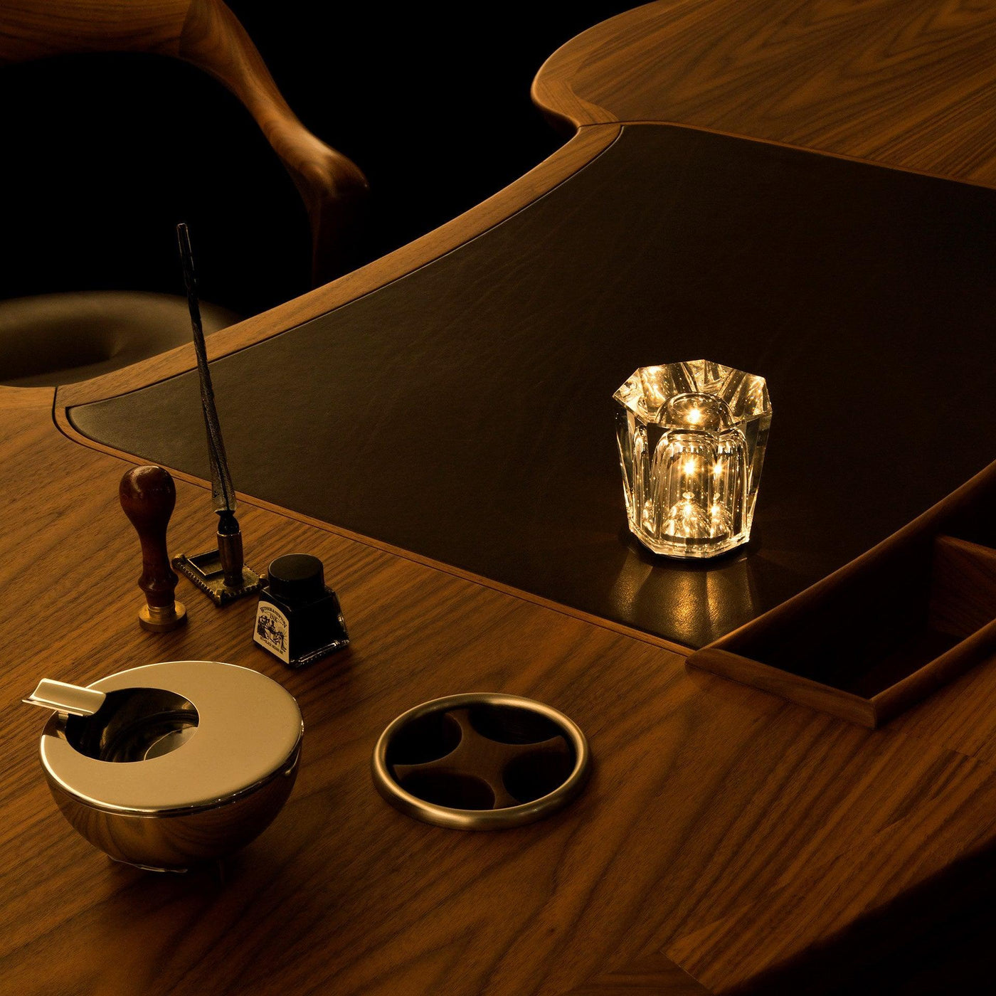 Nachttischlampe Schlafzimmer LED Kristallglas Akku | Nevik