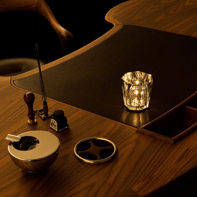 Nachttischlampe Schlafzimmer LED Kristallglas Akku | Nevik