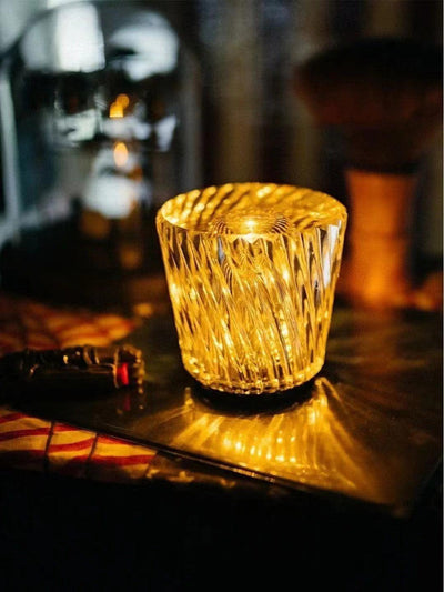 Nachttischlampe Schlafzimmer LED Kristallglas Akku | Nevik