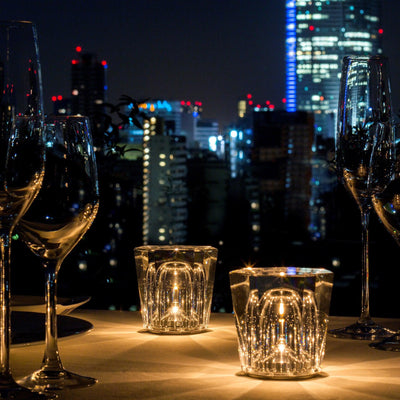 Nachttischlampe Schlafzimmer LED Kristallglas Akku | Nevik