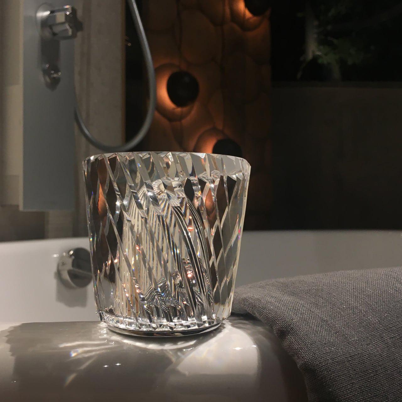 Nachttischlampe Schlafzimmer LED Kristallglas Akku | Nevik