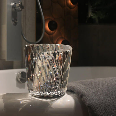 Nachttischlampe Schlafzimmer LED Kristallglas Akku | Nevik