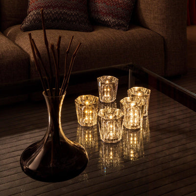 Nachttischlampe Schlafzimmer LED Kristallglas Akku | Nevik