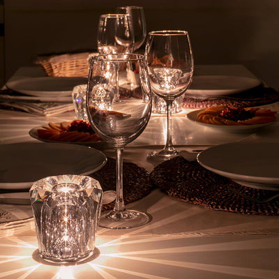 Nachttischlampe Schlafzimmer LED Kristallglas Akku | Nevik