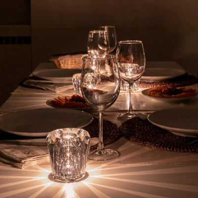 Nachttischlampe Schlafzimmer LED Kristallglas Akku | Nevik