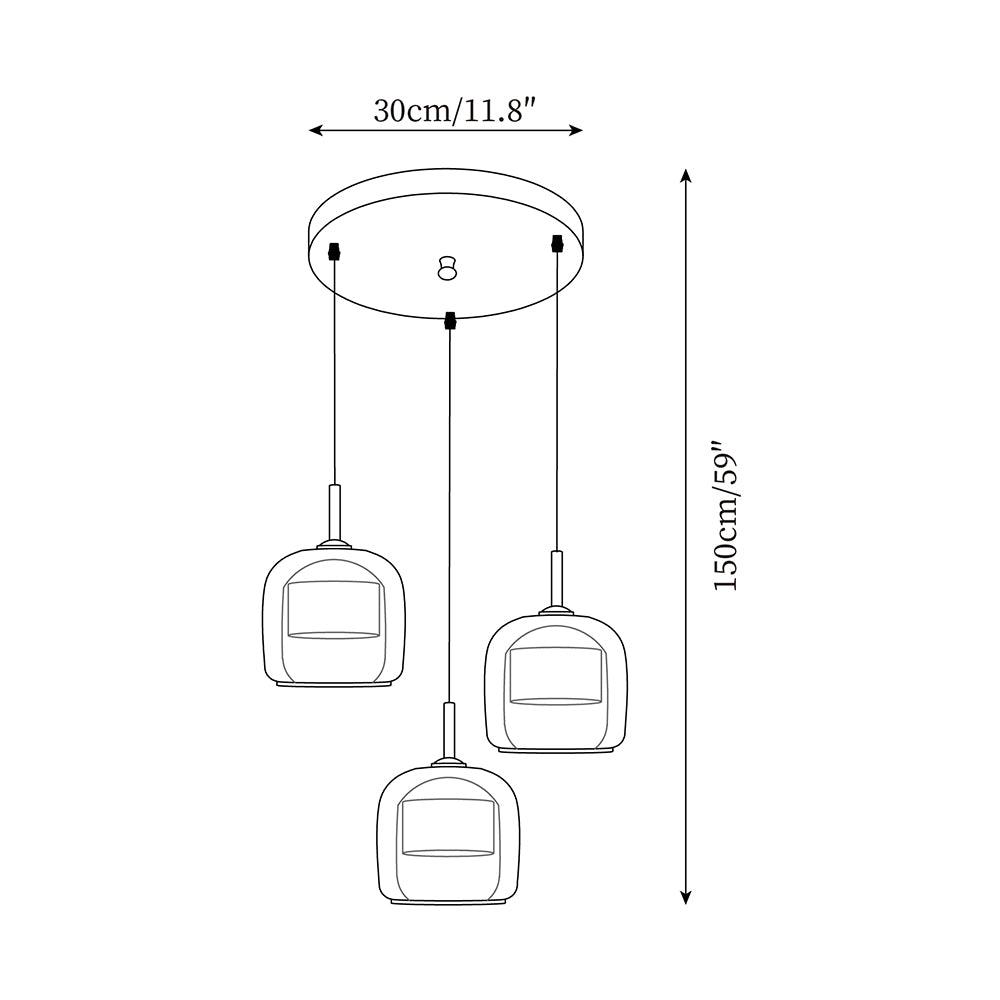 Pendelleuchte Esszimmer Rauchglas LED | Xalux