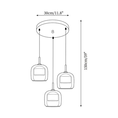 Pendelleuchte Esszimmer Rauchglas LED | Xalux
