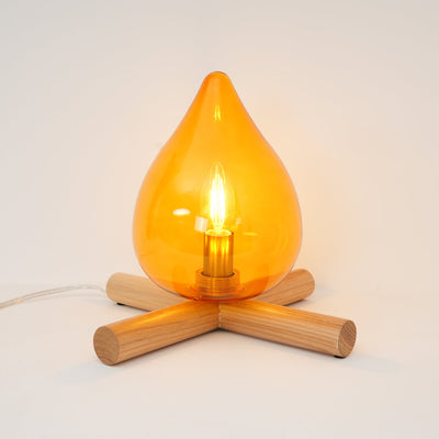 Nachttischlampe Schlafzimmer Glas Holz E14 | Rirax