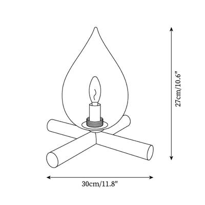 Nachttischlampe Schlafzimmer Glas Holz E14 | Rirax