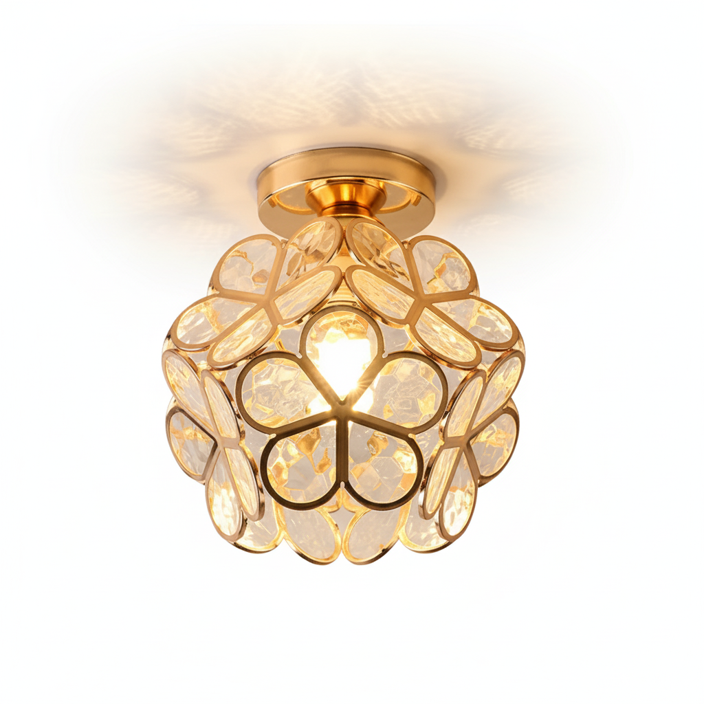 Deckenleuchte Wohnzimmer Blumen Glas E27 | Zyron