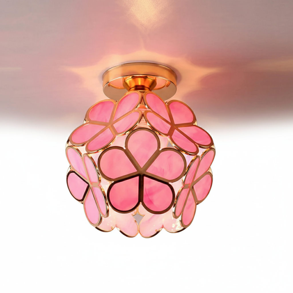 Deckenleuchte Wohnzimmer Blumen Glas E27 | Zyron