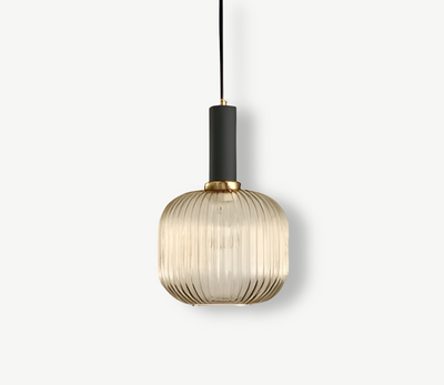 Pendelleuchte aus Riffelglas | Vintage | Novek