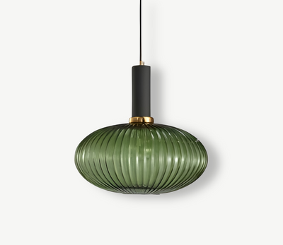 Pendelleuchte aus Riffelglas | Vintage | Novek