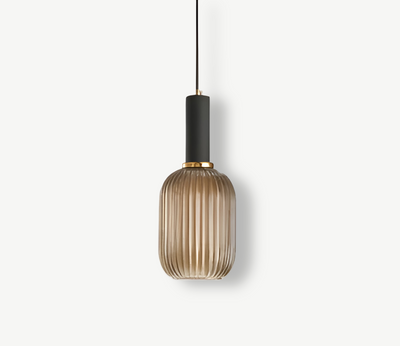 Pendelleuchte aus Riffelglas | Vintage | Novek