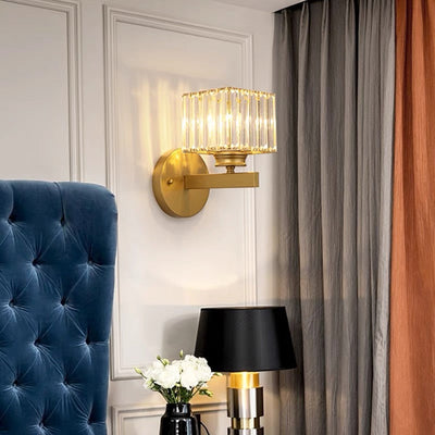 Wandleuchte Flur Kristall rund/quadratisch E27 – Onyx