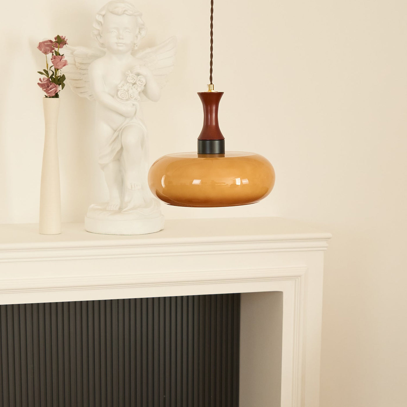 Pendelleuchte Wohnzimmer Glas E27 | mit Stecker | Sezor