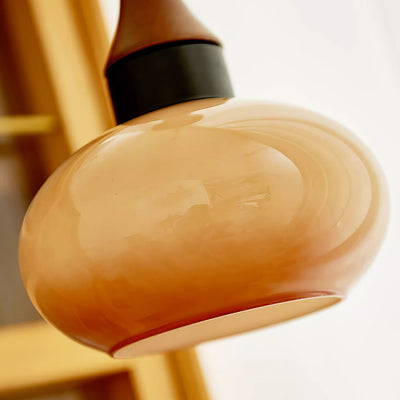 Pendelleuchte Wohnzimmer Glas E27 | mit Stecker | Sezor