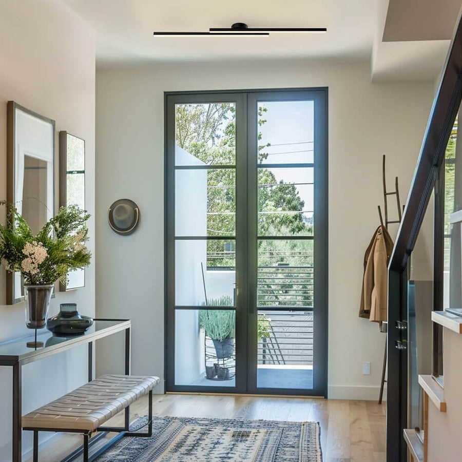 LED Deckenlampe Wohnzimmer flach Aluminium – Zeyra