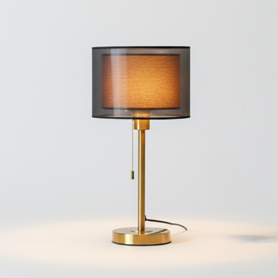 Tischlampe mit doppeltem Stoffschirm | E27 | Vezor