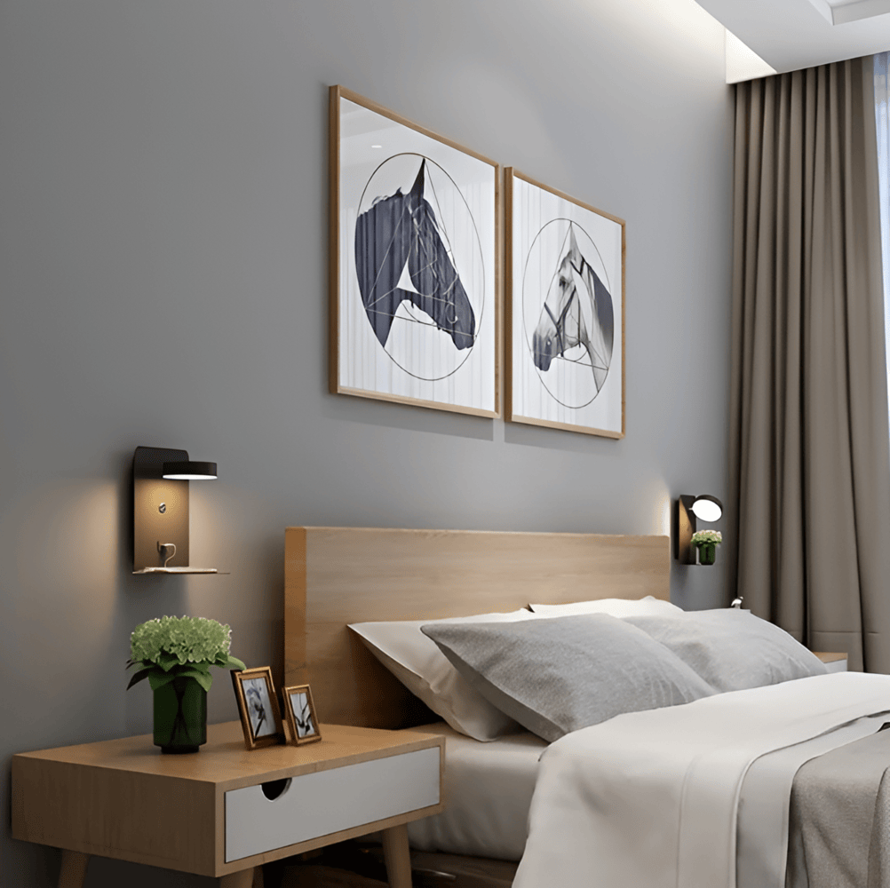 LED-Wandleuchte fürs Schlafzimmer mit USB-Ladeanschluss | Lolux