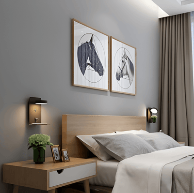 LED-Wandleuchte fürs Schlafzimmer mit USB-Ladeanschluss | Lolux