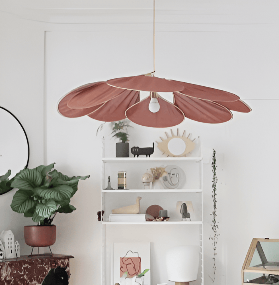 Pendelleuchte Wohnzimmer Stoff Blume E27 | Ulvos