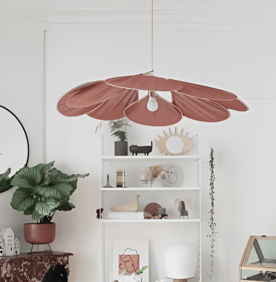 Pendelleuchte Wohnzimmer Stoff Blume E27 | Ulvos