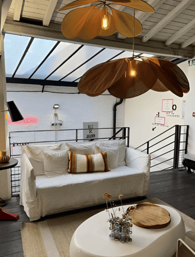 Pendelleuchte Wohnzimmer Stoff Blume E27 | Ulvos