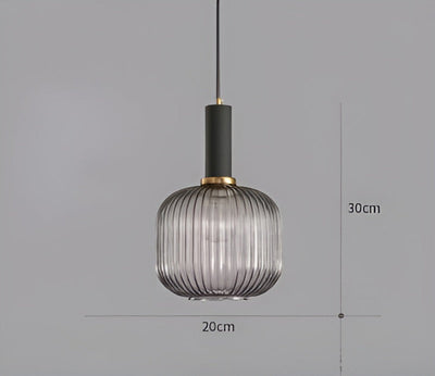 Pendelleuchte aus Riffelglas | Vintage | Novek