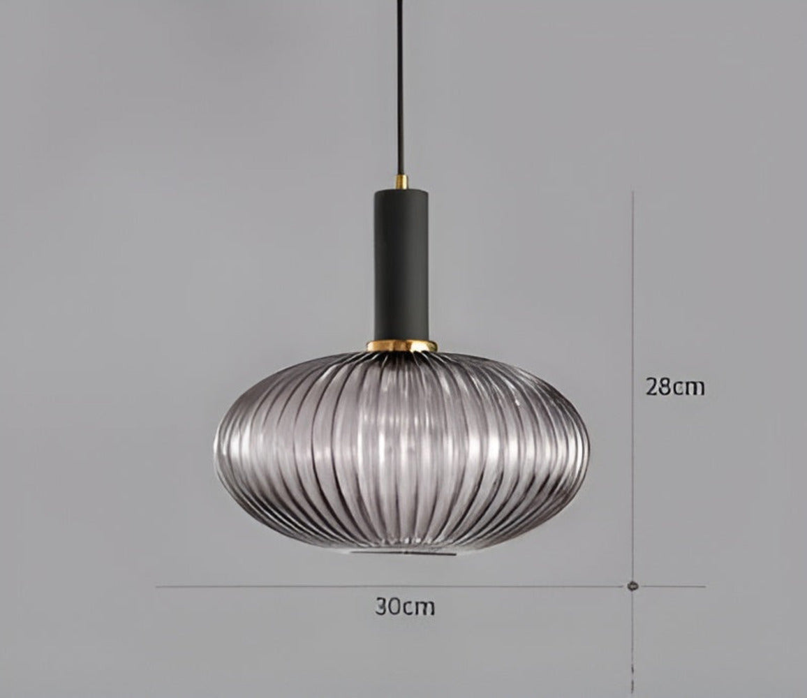 Pendelleuchte aus Riffelglas | Vintage | Novek