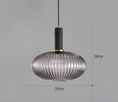 Pendelleuchte aus Riffelglas | Vintage | Novek