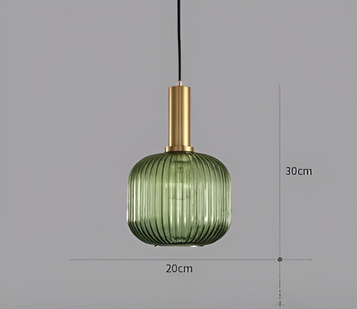 Pendelleuchte aus Riffelglas | Vintage | Novek