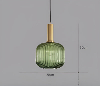 Pendelleuchte aus Riffelglas | Vintage | Novek