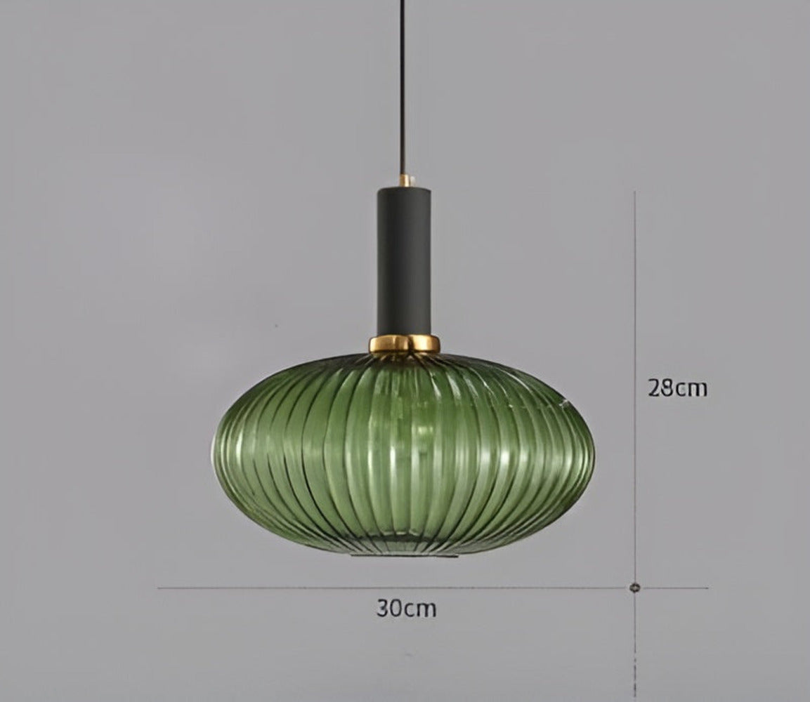 Pendelleuchte aus Riffelglas | Vintage | Novek