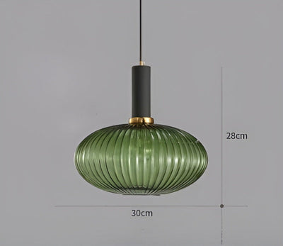 Pendelleuchte aus Riffelglas | Vintage | Novek