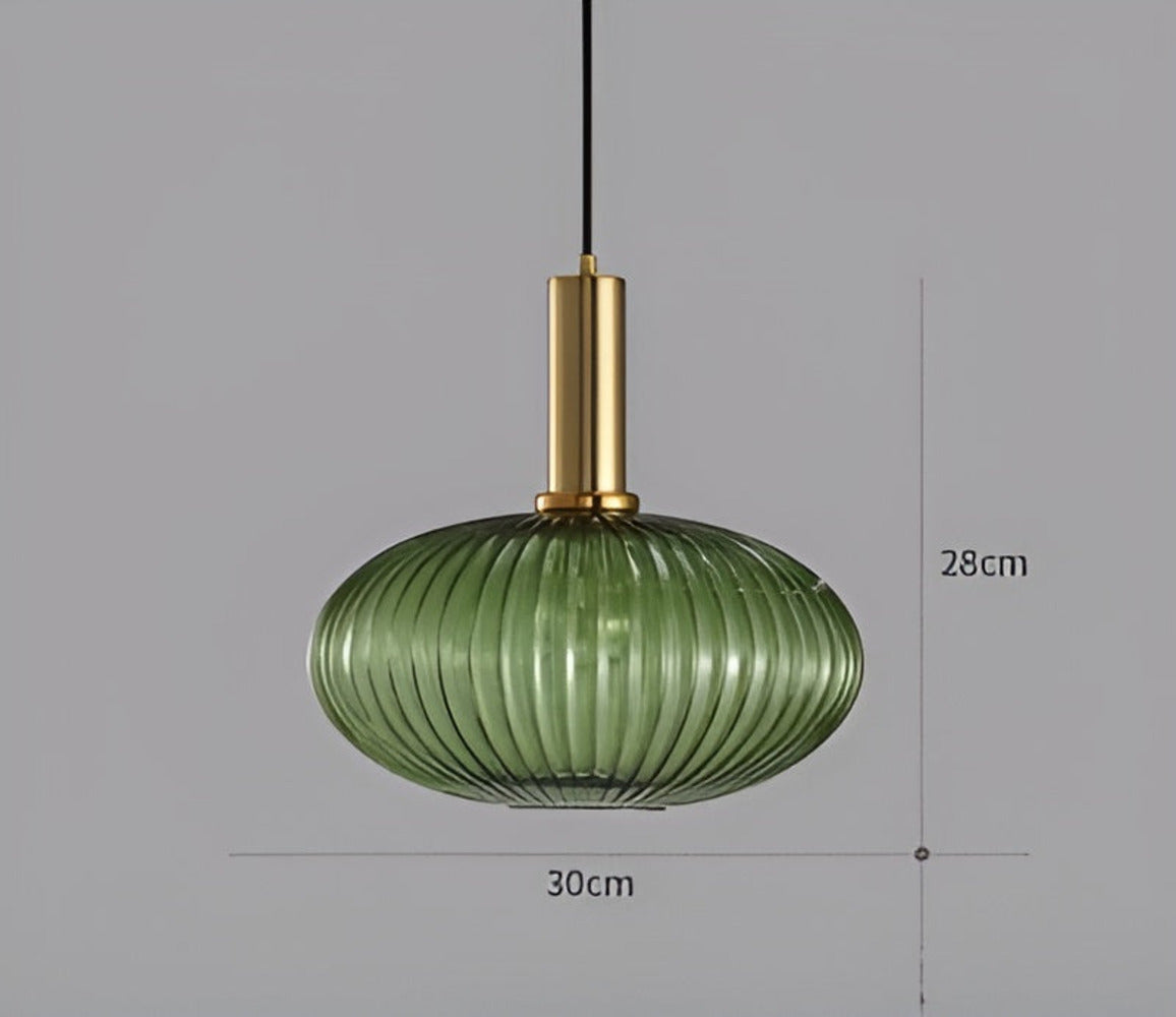 Pendelleuchte aus Riffelglas | Vintage | Novek