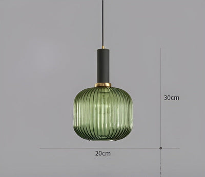 Pendelleuchte aus Riffelglas | Vintage | Novek