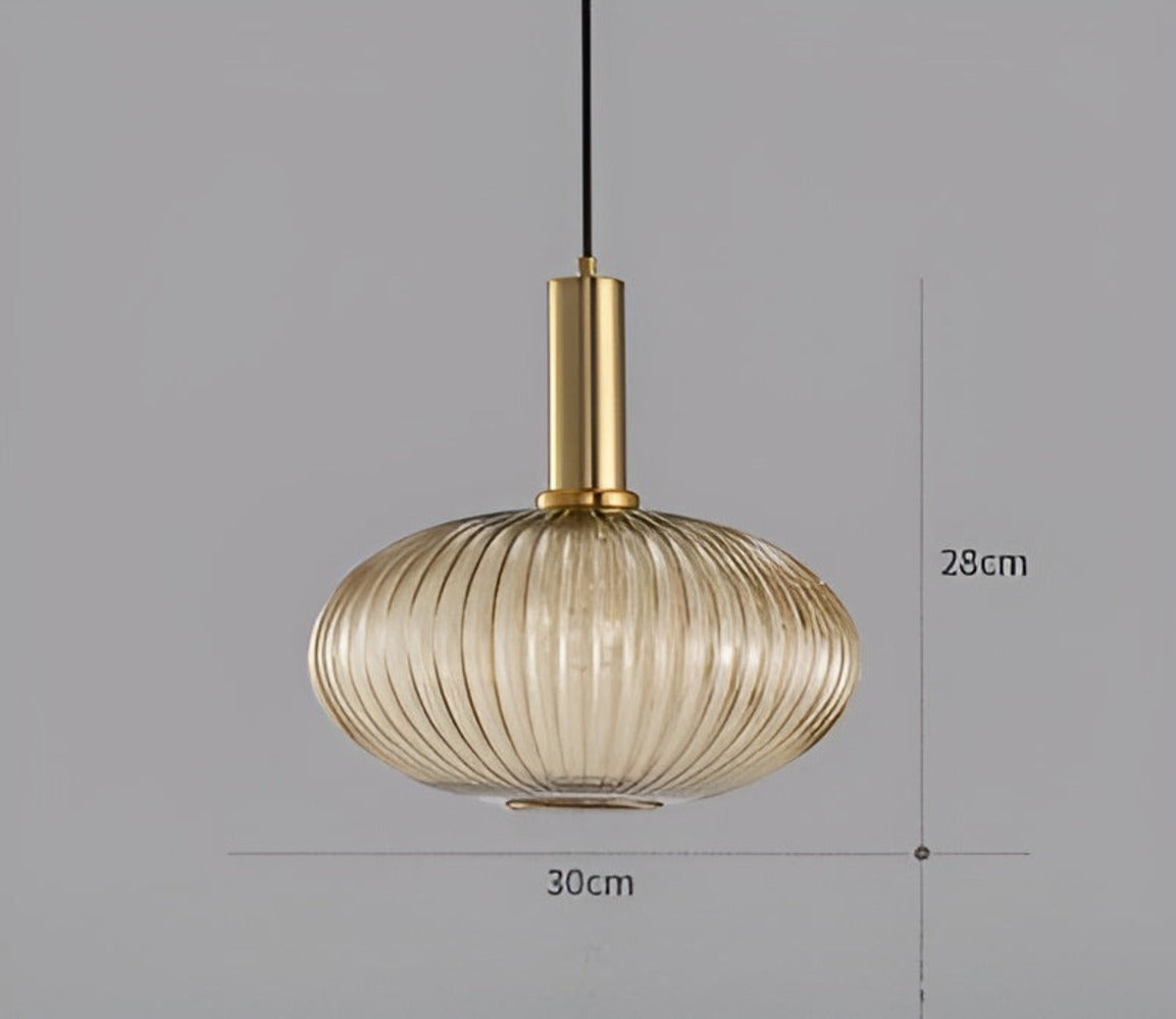 Pendelleuchte aus Riffelglas | Vintage | Novek